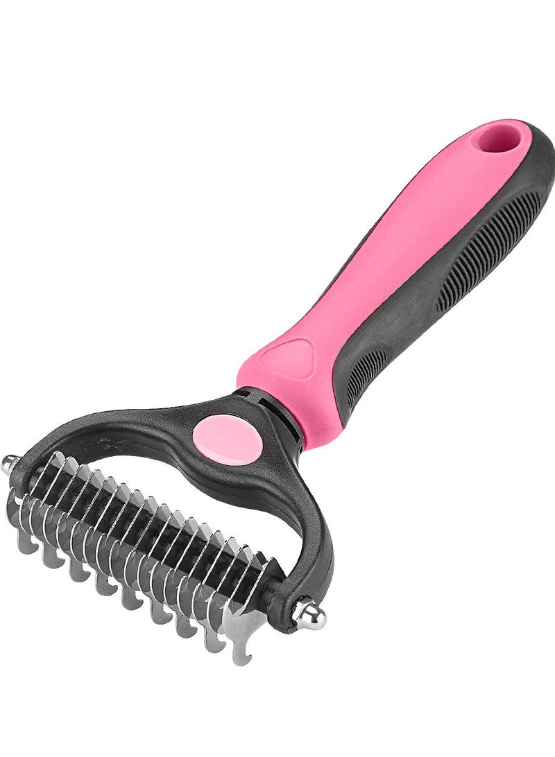 Pet Grooming Rake - Double-Sided Deshedding Dematting Tool, Undercoat Rake for Dogs & Cats, Extra-Wide Dog Grooming Brush & Deshedder Comb for Long Hair, Reduces Shedding 95% - Image 1